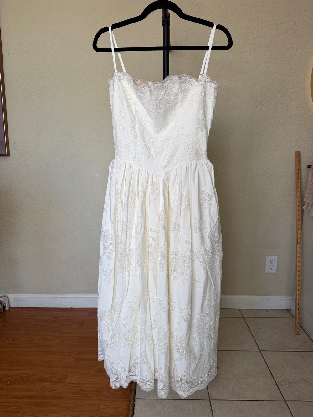 NWOT House of CB Chloe White Custom Lace + Cotton Midi Dress size S A-C - Picture 7 of 14